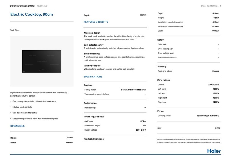 Haier HCE905TB3 User manual Haier HCE905TB3 User manual