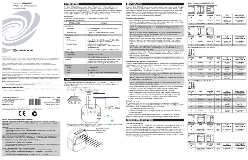 Crestron CLWI-DIMFLVEX installation guide