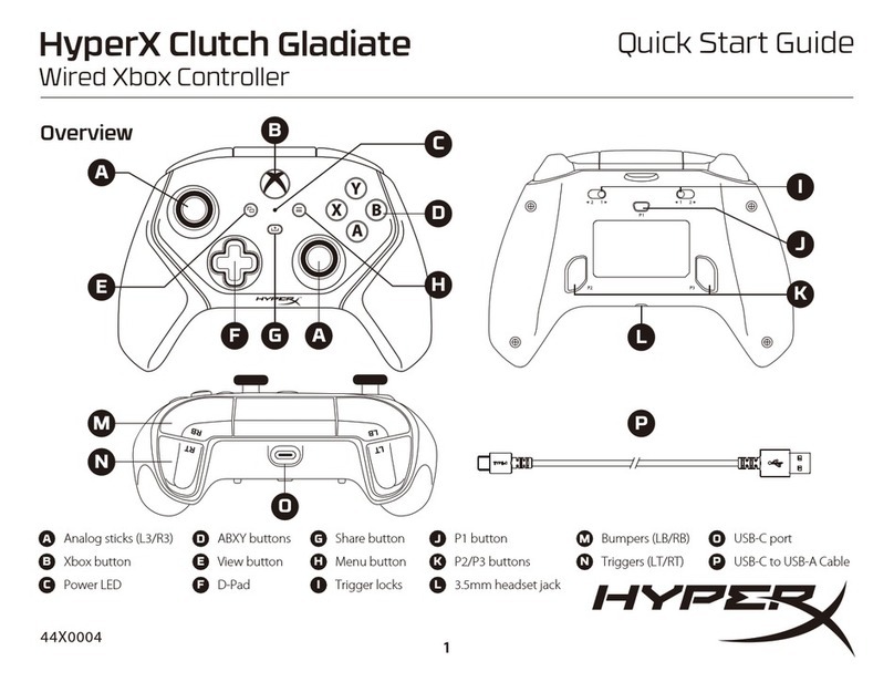 HyperX Clutch Gladiate quick start guide