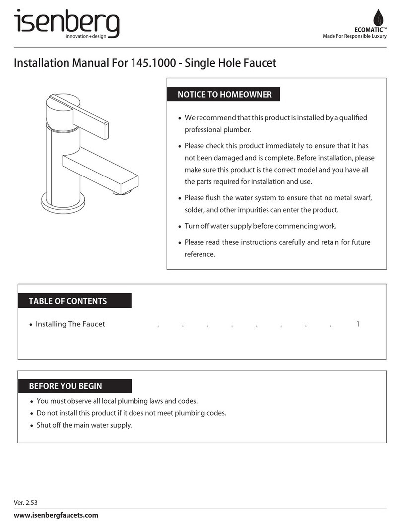 Isenberg 145.1000 installation manual