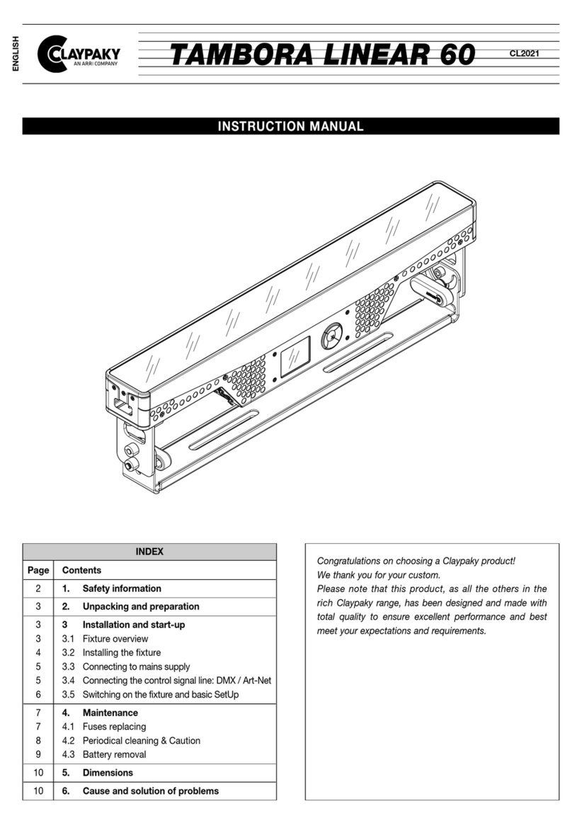 ARRI CLAYPAKY TAMBORA LINEAR 60 instruction manual
