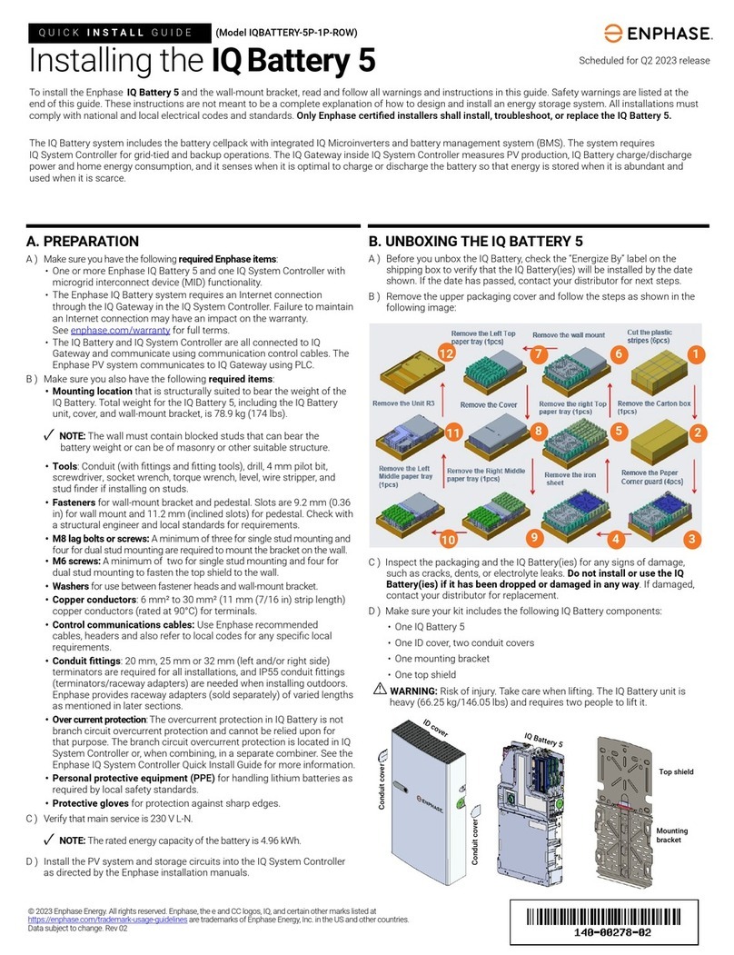 enphase IQBattery 5 Quick install guide