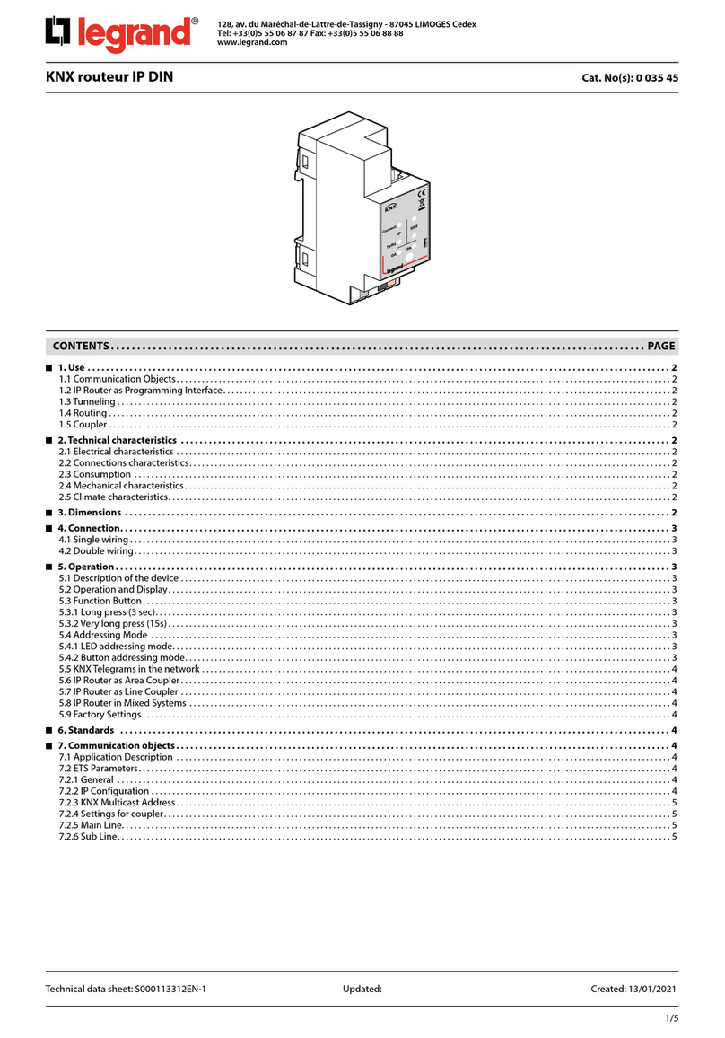 LEGRAND KNX instructions