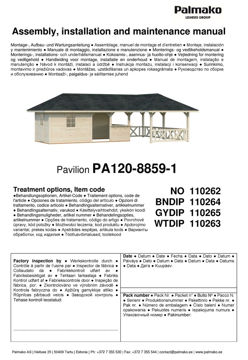 Palmako Bianca PA120-8859-1 Assembly, installation and maintenance manual