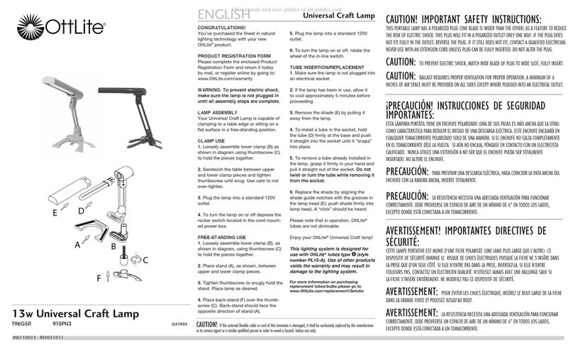 OttLite T96G5R quick start guide