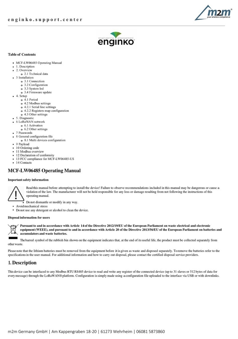 M2M enginko MCF-LW06485 operating manual