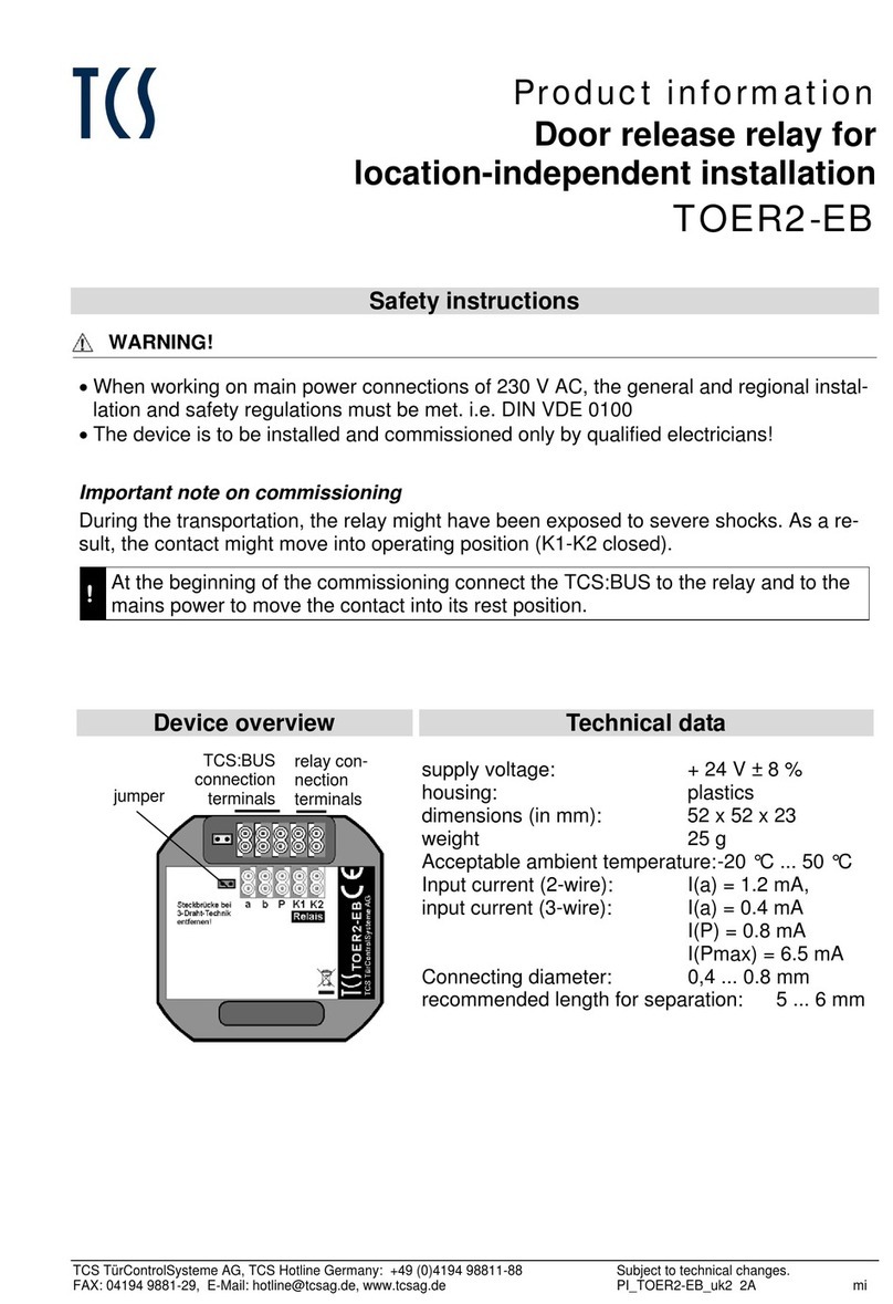 TCS TOER2-EB Safety instruction