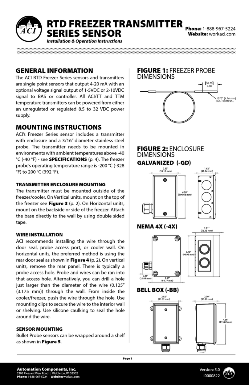 aci RTD Freezer Series User manual