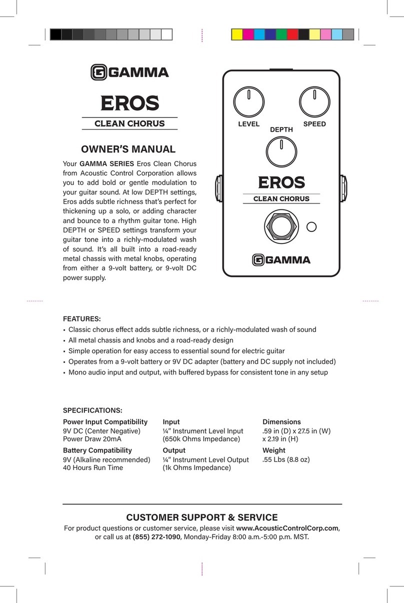 Gamma+ EROS CLEAN CHORUS owner's manual