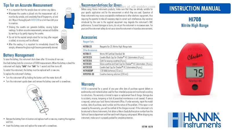 Hanna Instruments HI708 User manual