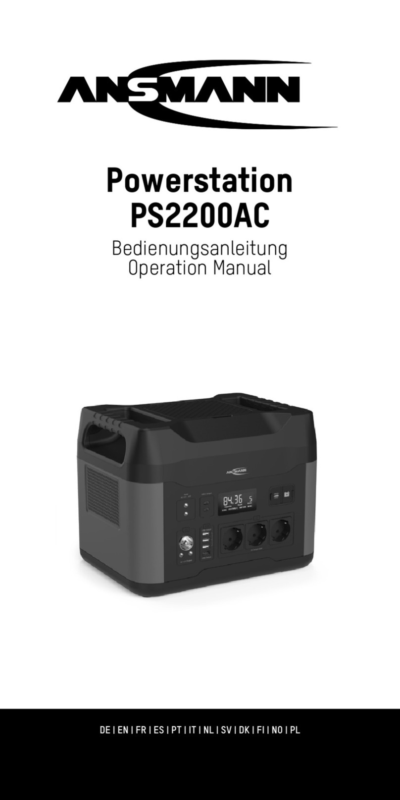 ANSMANN Powerstation PS2200AC User manual