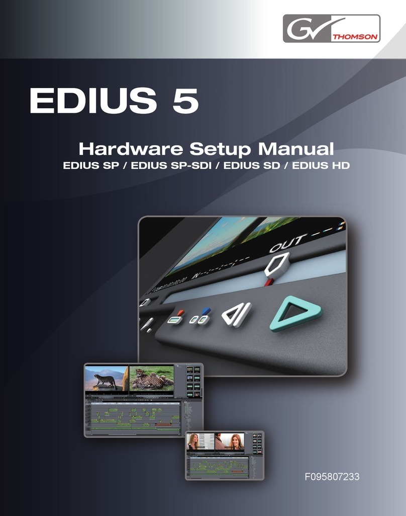 GRASS VALLEY Thomson EDIUS SP Hardware setup manual