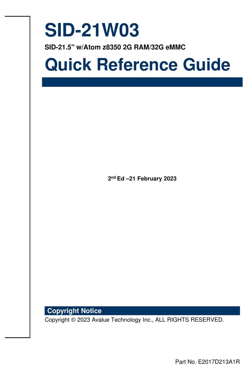 Avalue Technology SID-21W03 User manual Avalue Technology SID-21W03 User manual