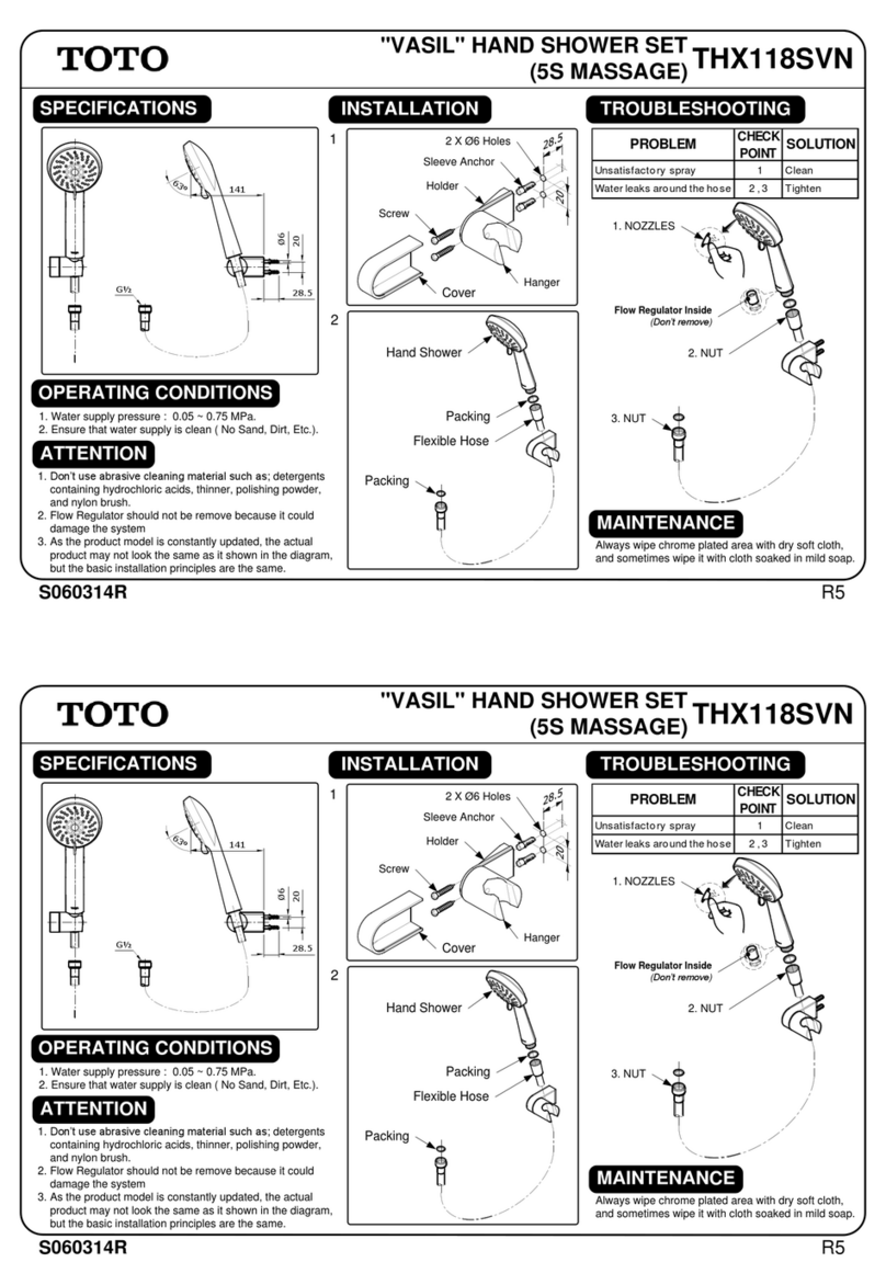 Toto VASIL THX118SVN User manual