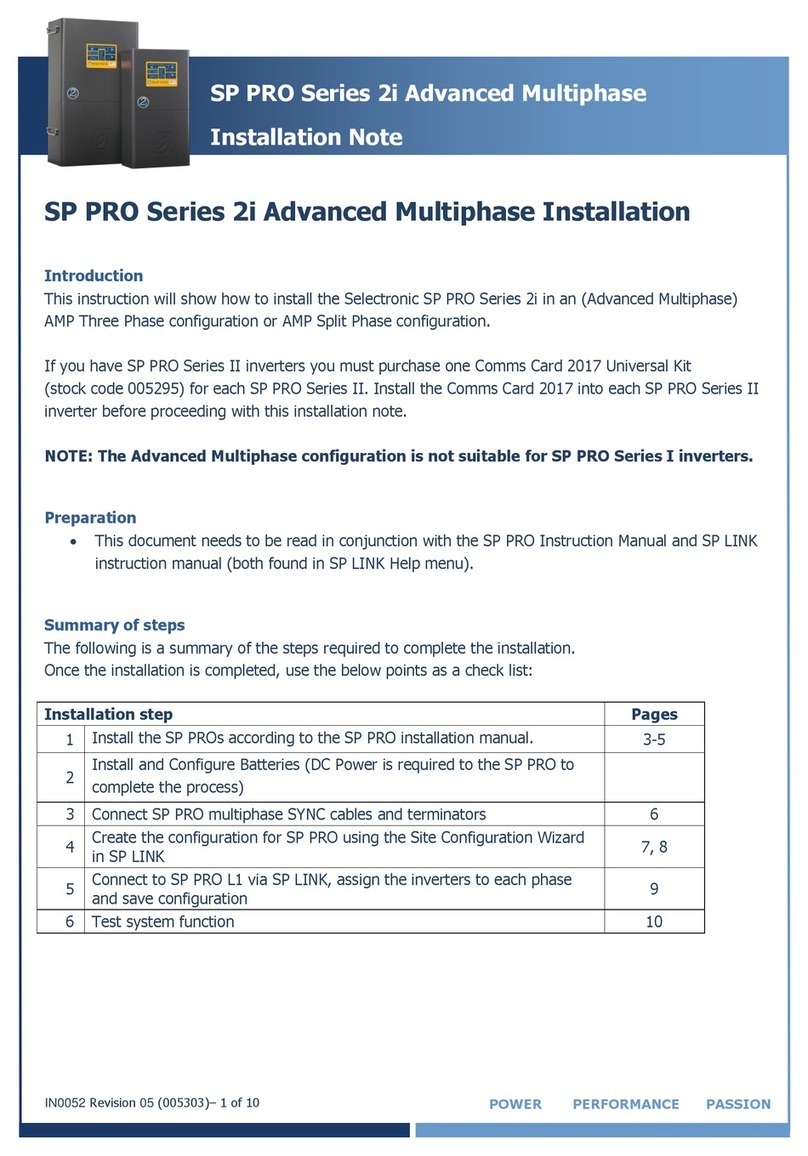 Selectronic SP PRO Series II Series Installation