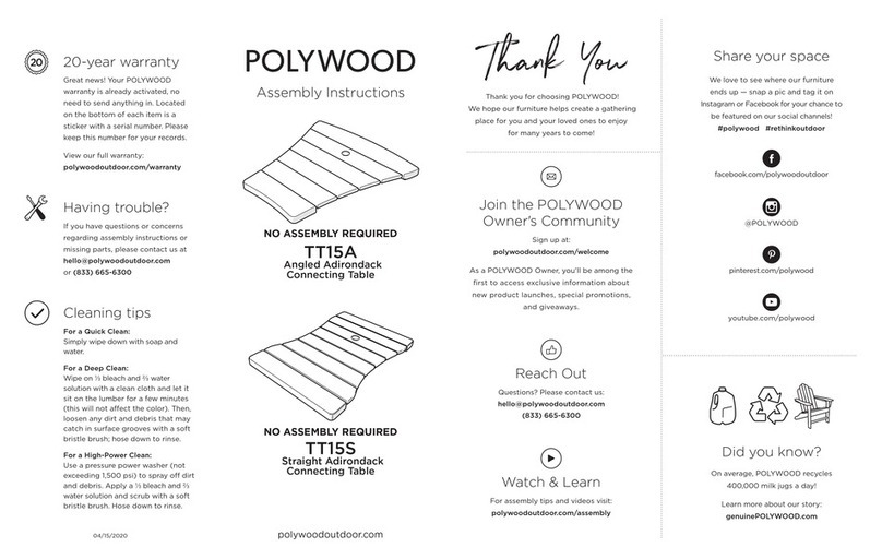 Polywood TT15A Assembly instructions
