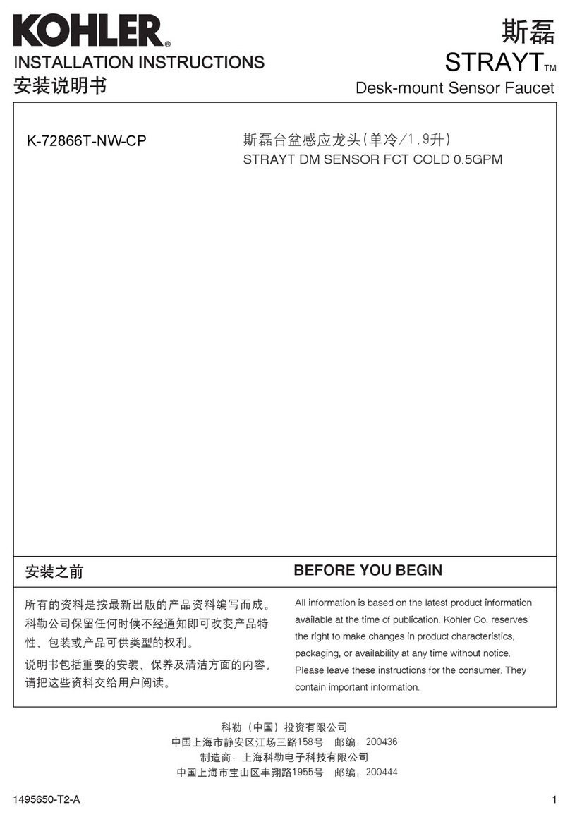 Kohler STRAYT K-72866T-NW-CP User manual Kohler STRAYT K-72866T-NW-CP User manual