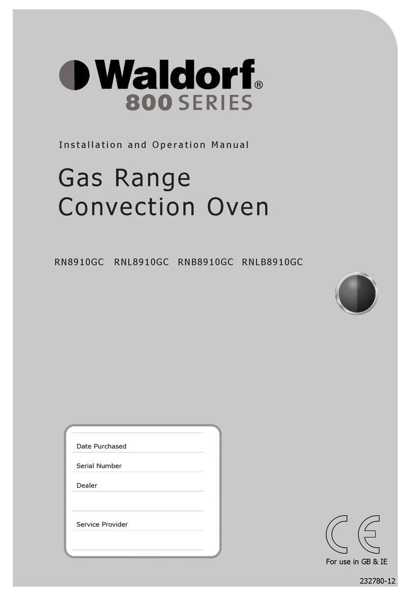 Waldorf RNB8910GC Installation and operation manual