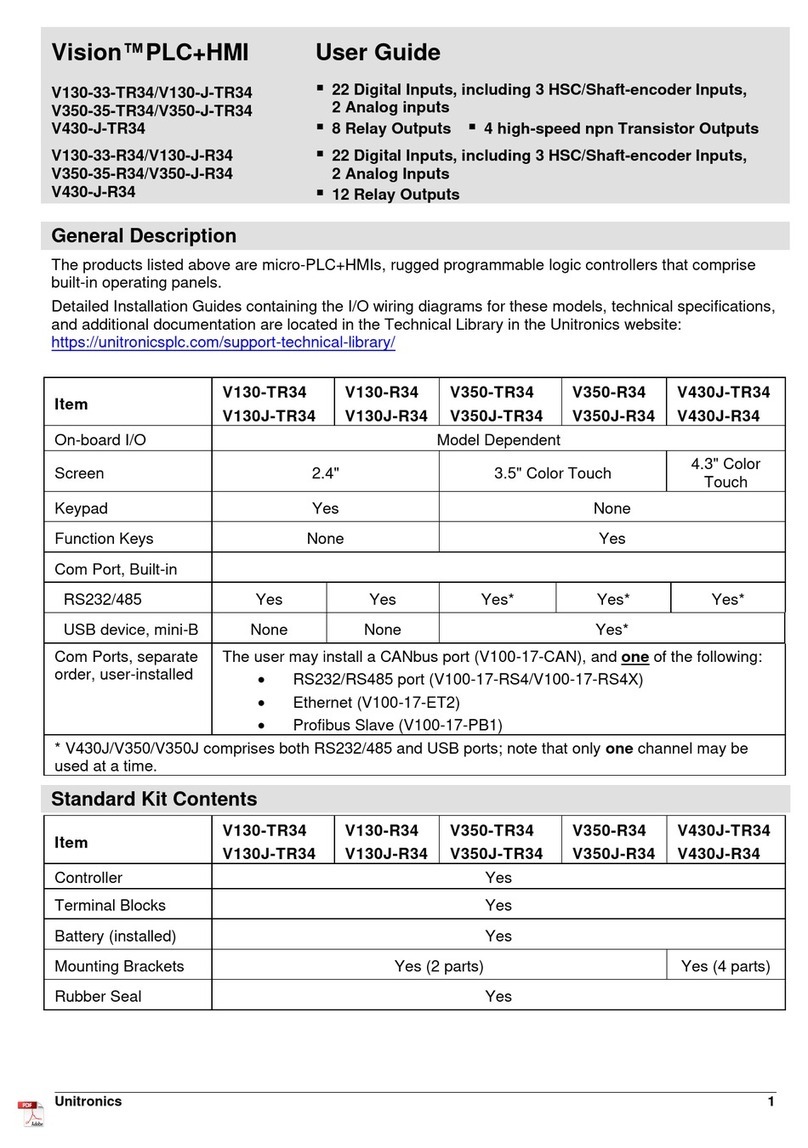Unitronics Vision V130J-TR34 user guide