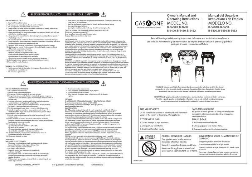 GAS ONE B-5452 Manual