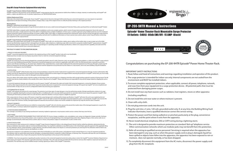 SNAP Episode EP-200-9HTR manual