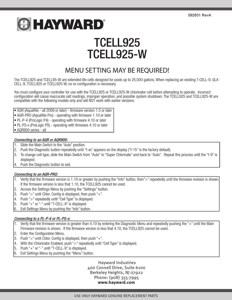 Hayward TCELL925 manual