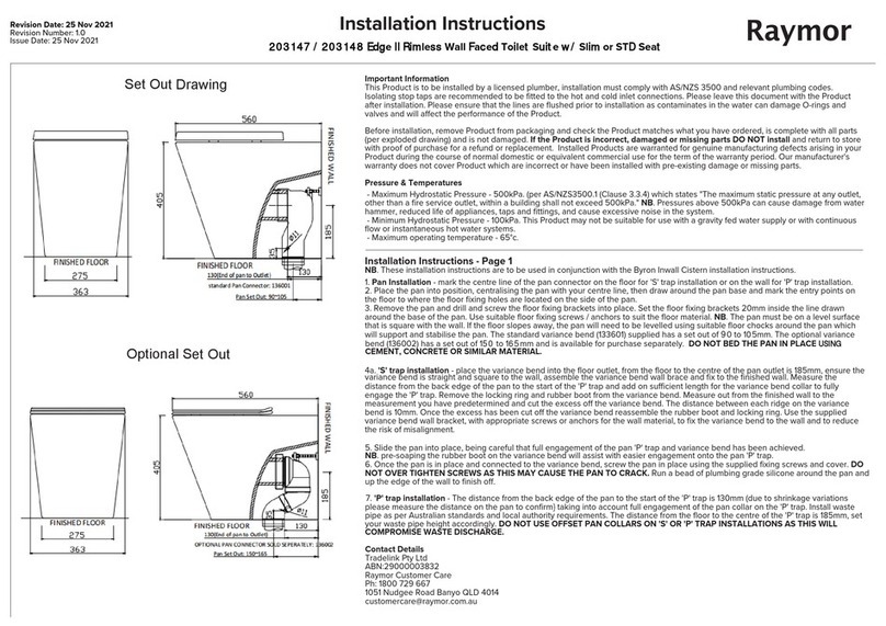 Raymor Edge II 203147 installation instructions Raymor Edge II 203147 installation instructions