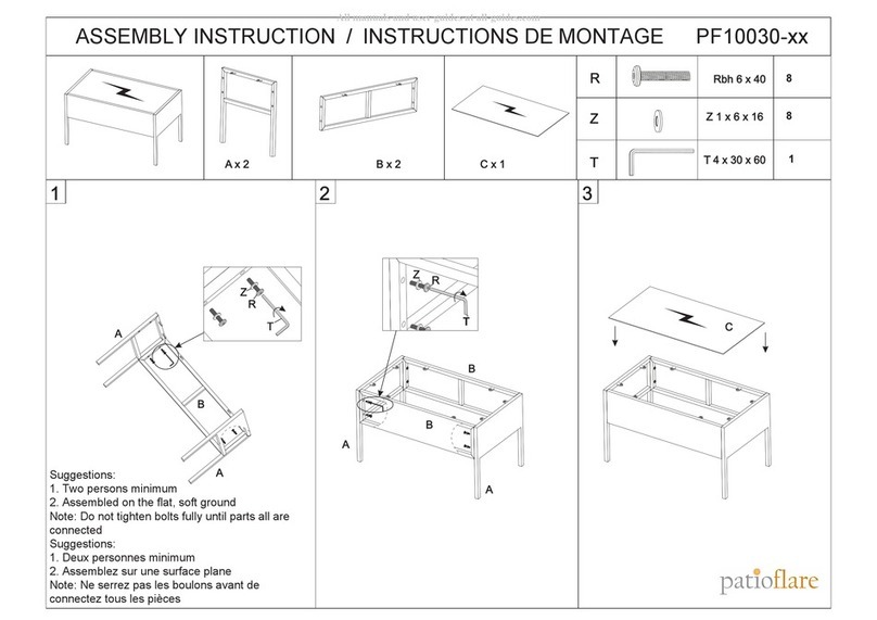 Patioflare PF10030 Series Assembly instruction Patioflare PF10030 Series Assembly instruction
