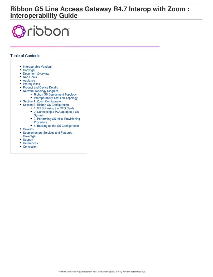ribbon G5 Line Access Gateway R4.7 Interoperability guide