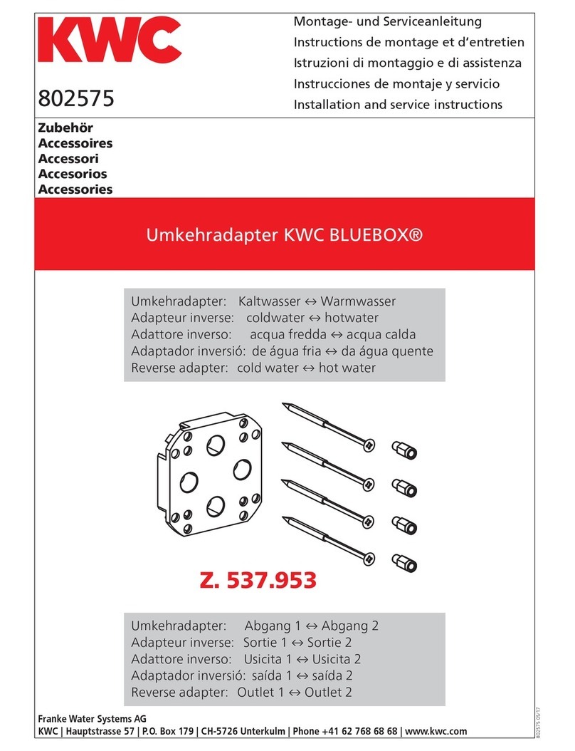 KWC BLUEBOX Z. 537.953 Installation and service instructions