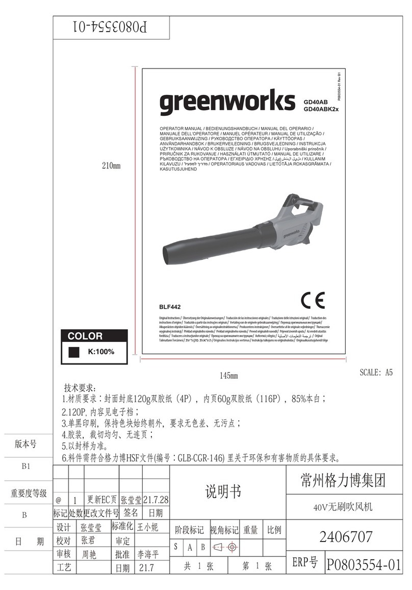 GreenWorks GD40ABK2 Series User manual