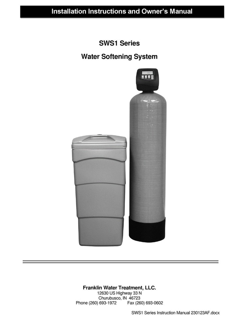 Franklin Water Treatment SWS1 Series Installation instructions and owner's manual