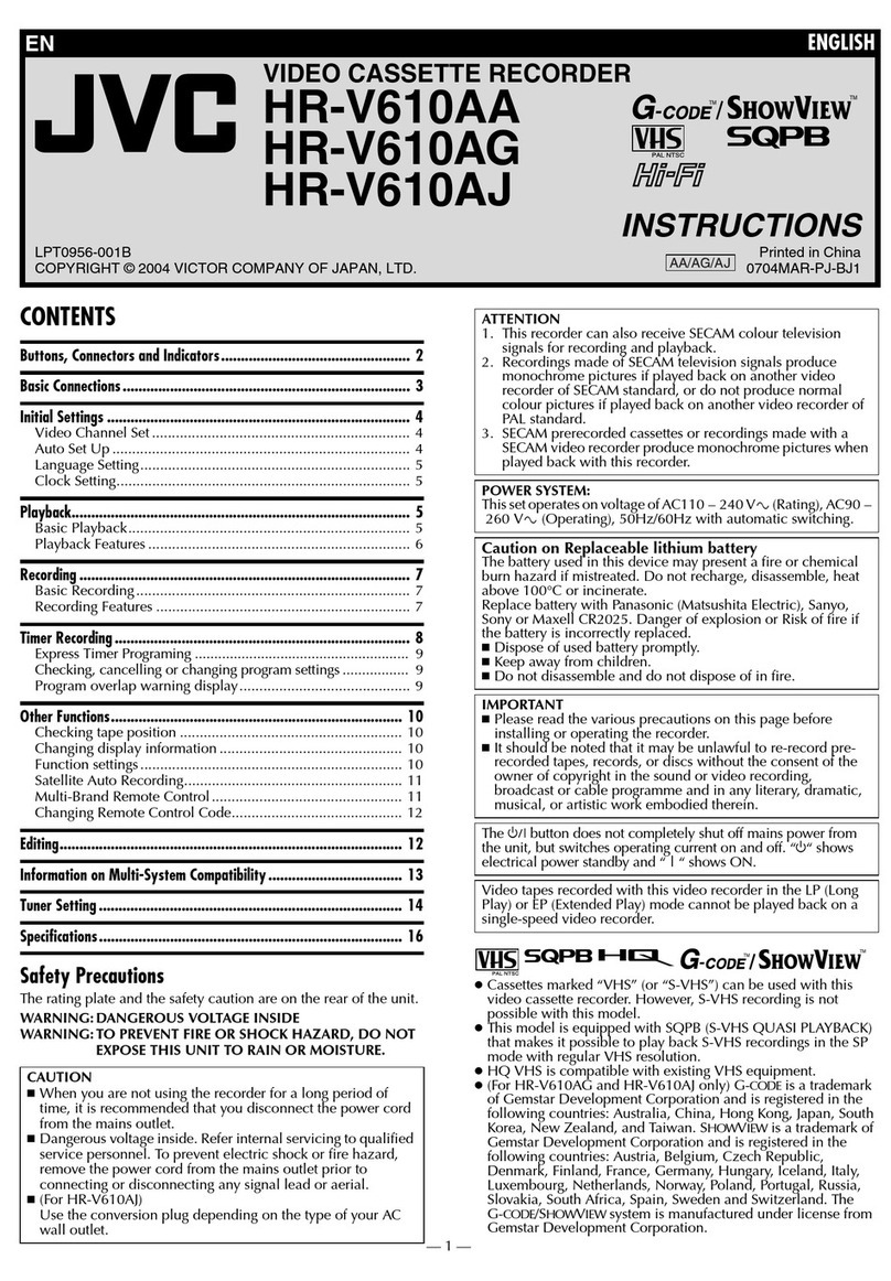 JVC HR-V610AG User manual