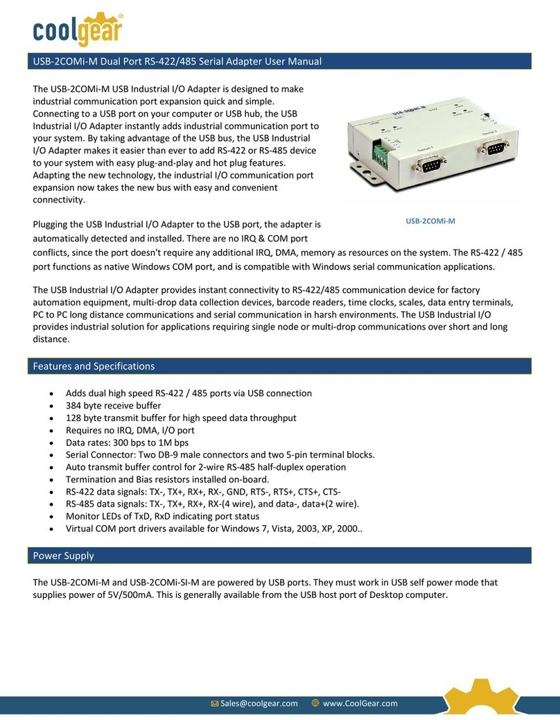 CoolGear USB-2COMi-M User manual