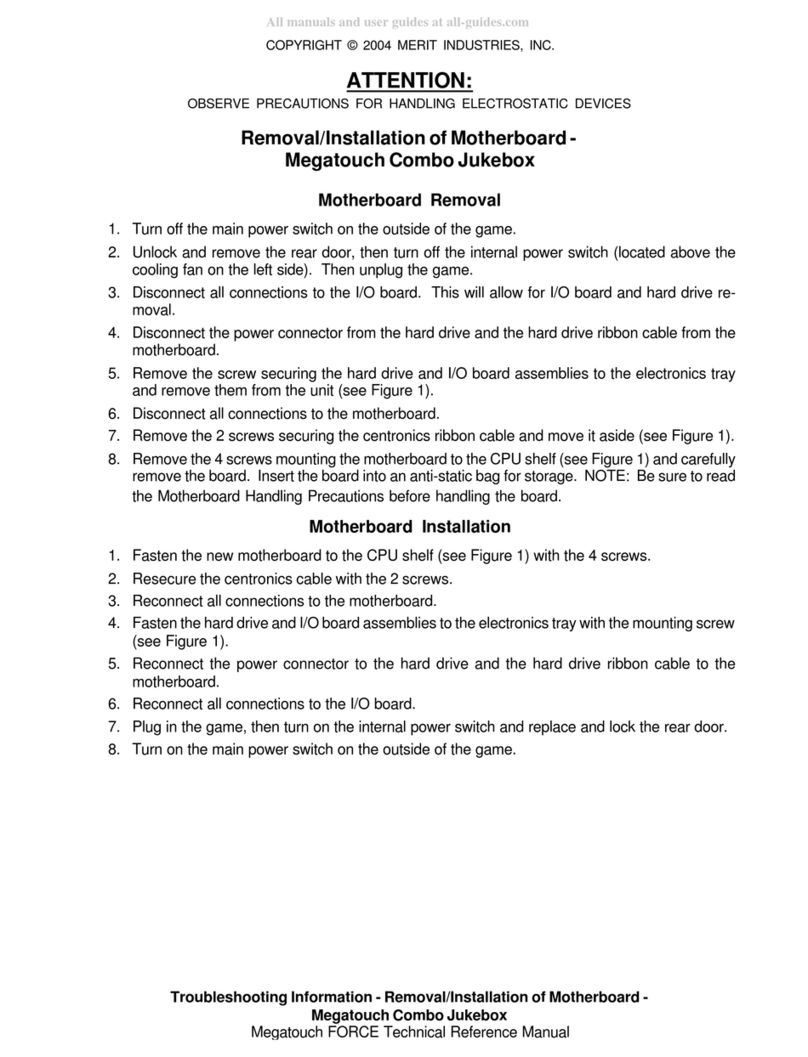 Merit Megatouch Combo Jukebox Trouble shooting information