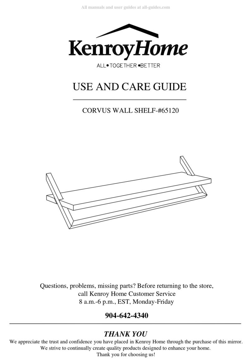 Kenroy Home CORVUS WALL SHELF 65120 Use and care guide