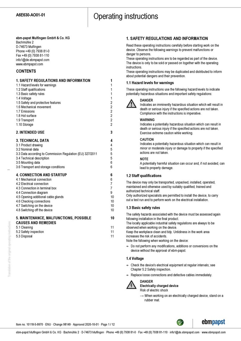 Ebmpapst A6E630-AO01-01 User manual