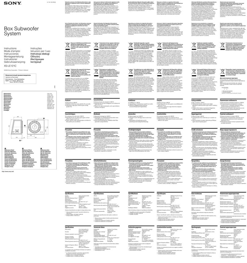 Sony XS-LE121C instructions