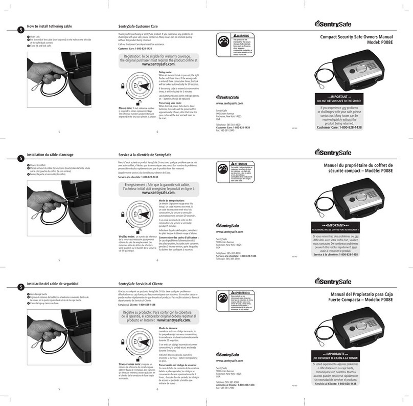 SentrySafe P008E owner's manual