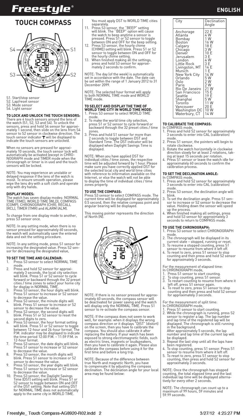 Freestyle TOUCH COMPASS manual