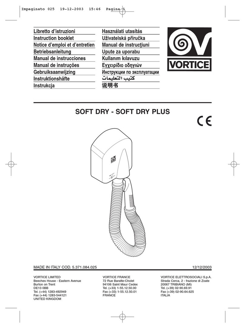 Vortice SOFT DRY User manual