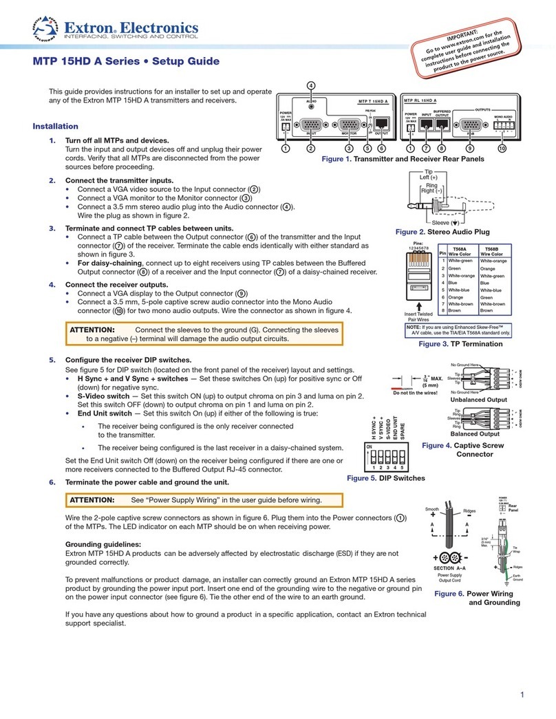 Extron electronics MTP 15HD A Series Setup guide