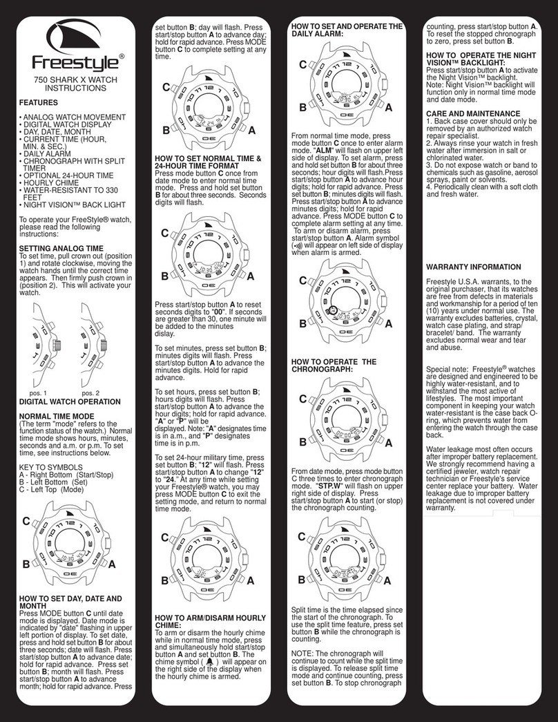 Freestyle 750 SHARK X WATCH User manual
