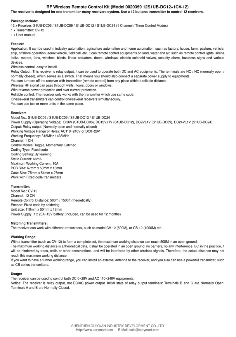 CaryMart 12S1UB-DC12+1CV-12 user manual