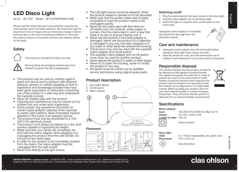 Clas Ohlson SP-G125WTDW03-02B instruction manual