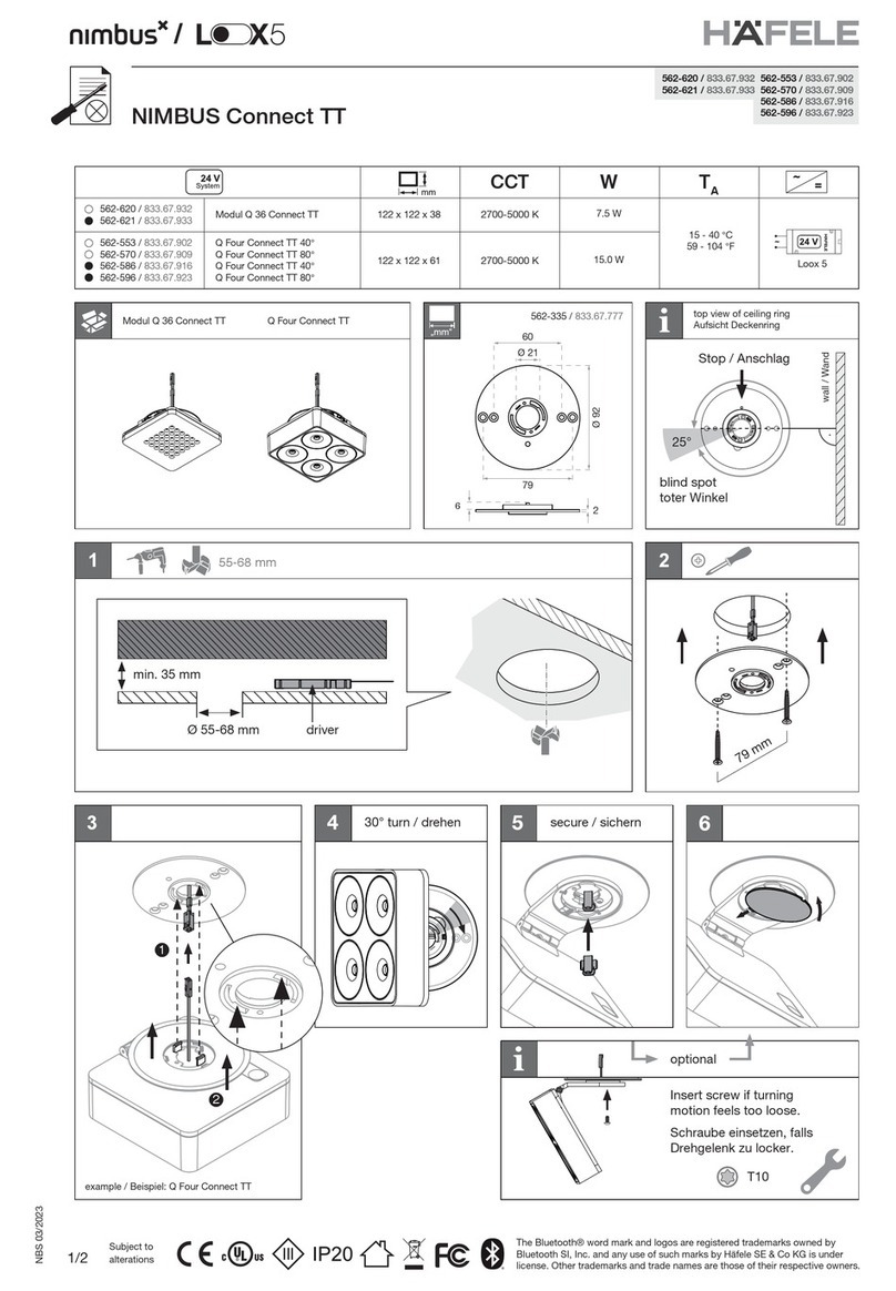 Häfele NIMBUS Connect TT Quick installation guide