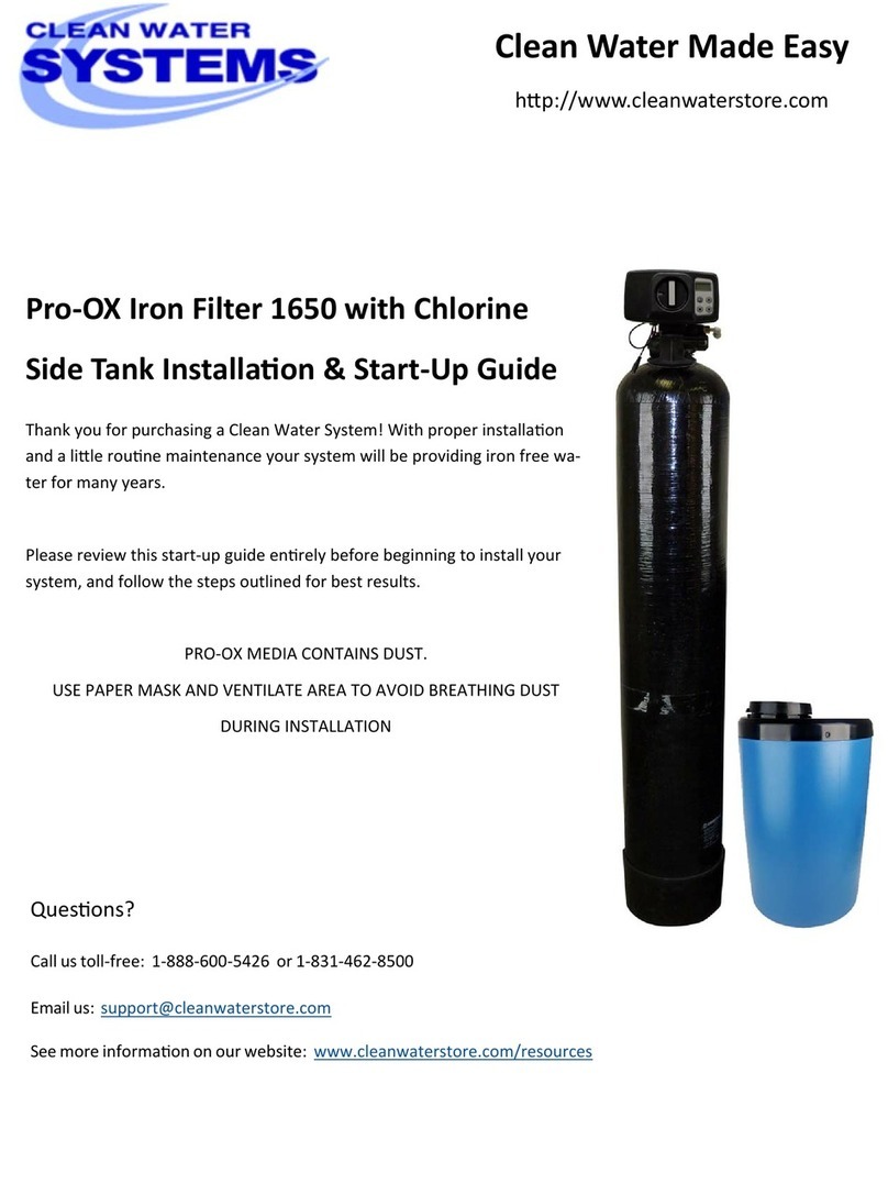Clean Water Systems Pro-OX Iron Filter 1650 with Chlorine Installation manual
