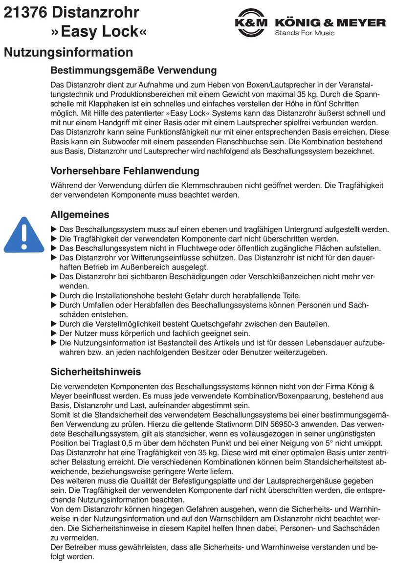 Konig & Meyer Easy Lock 21376 INFORMATION FOR USE