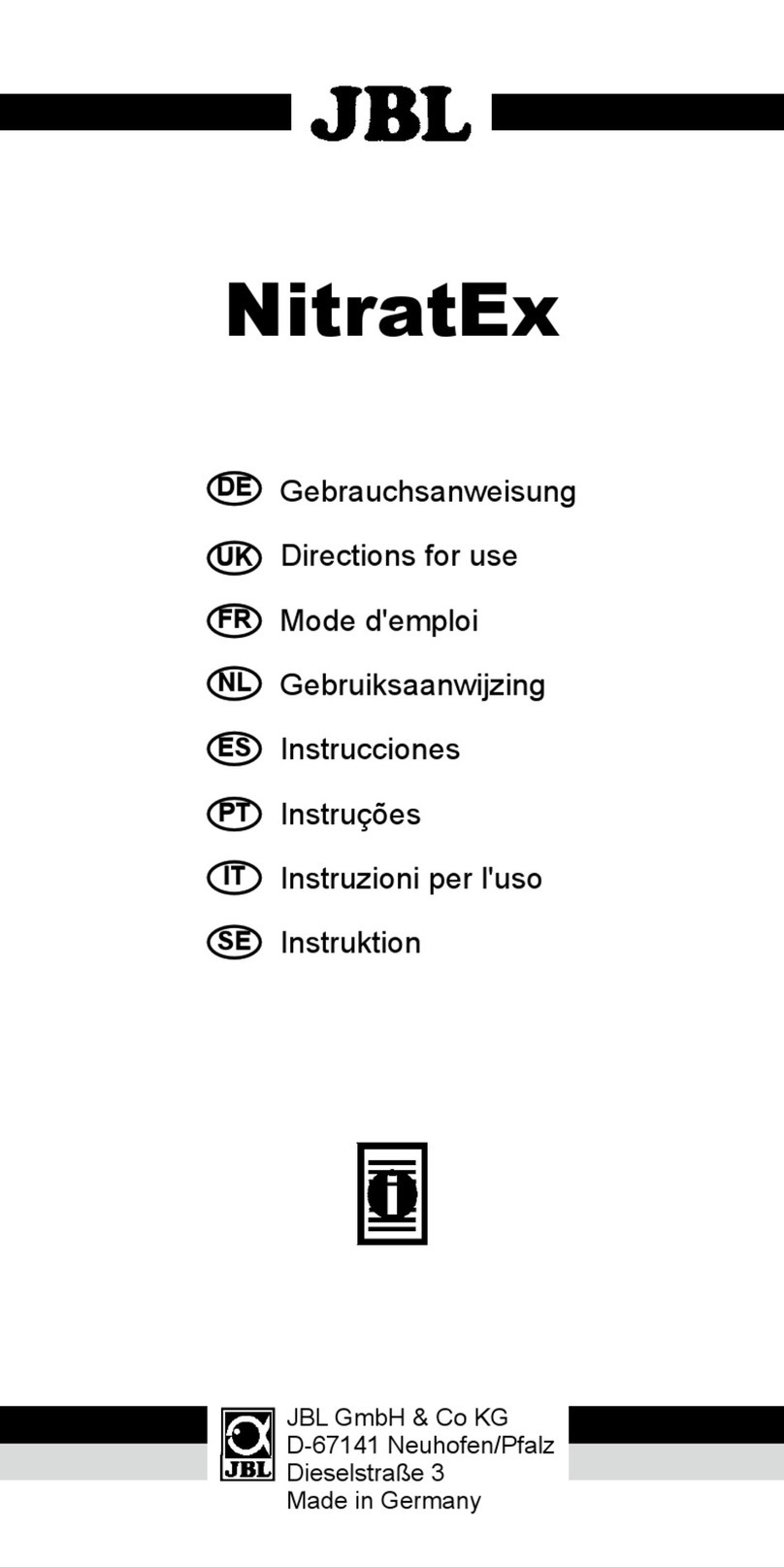 JBL NitratEx Directions for use