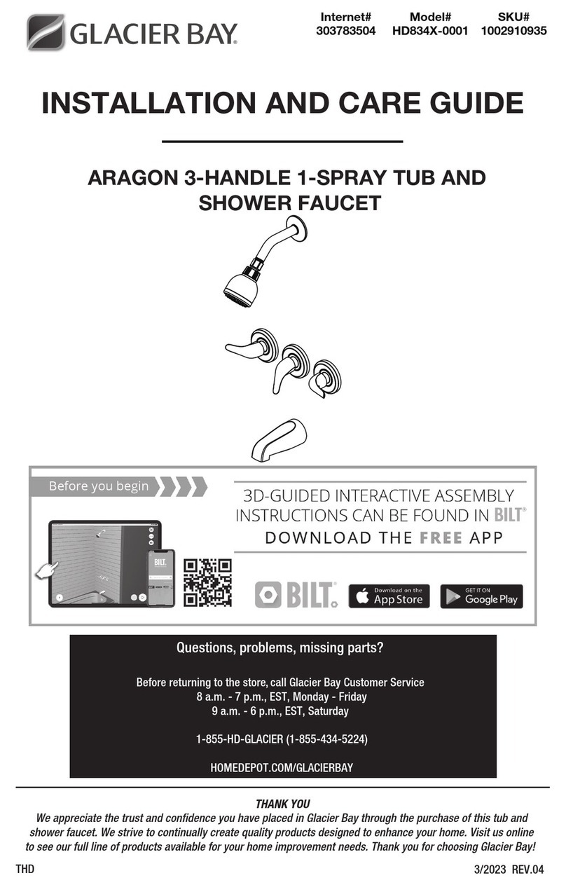 Glacier bay ARAGON HD834X-0001 Assembly instructions